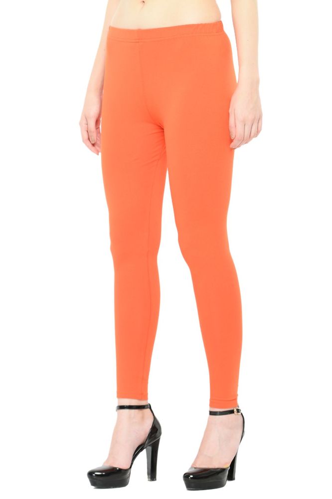 Picture of Frenchtrendz Cotton Spandex Light Rust Ankle Leggings