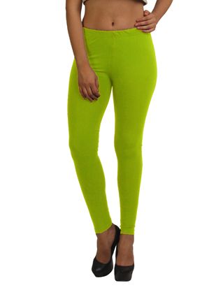 Picture of Frenchtrendz Cotton Spandex Lime Green Ankle Leggings