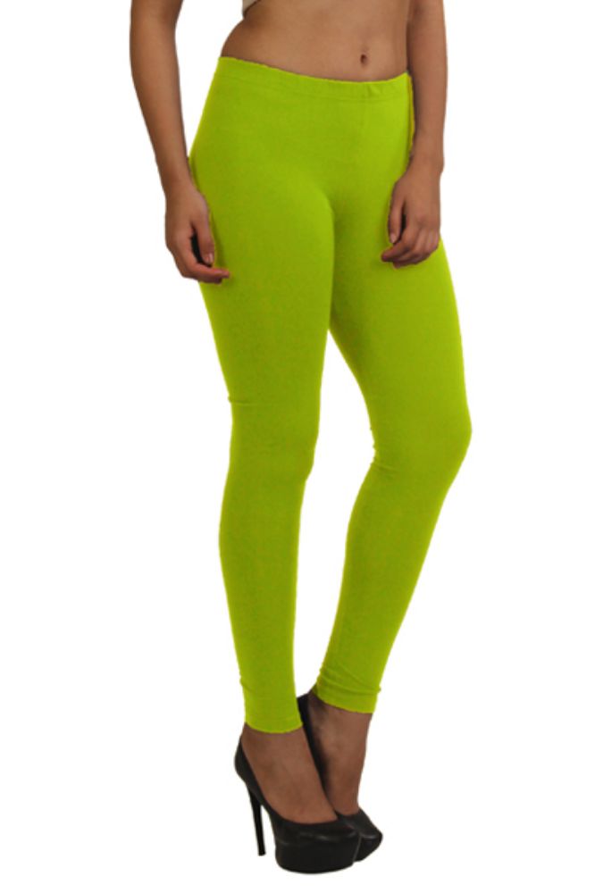 Picture of Frenchtrendz Cotton Spandex Lime Green Ankle Leggings