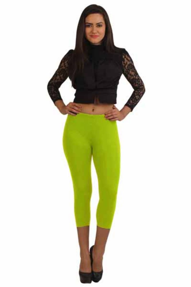 Picture of Frenchtrendz Cotton Spandex lime Green Capri