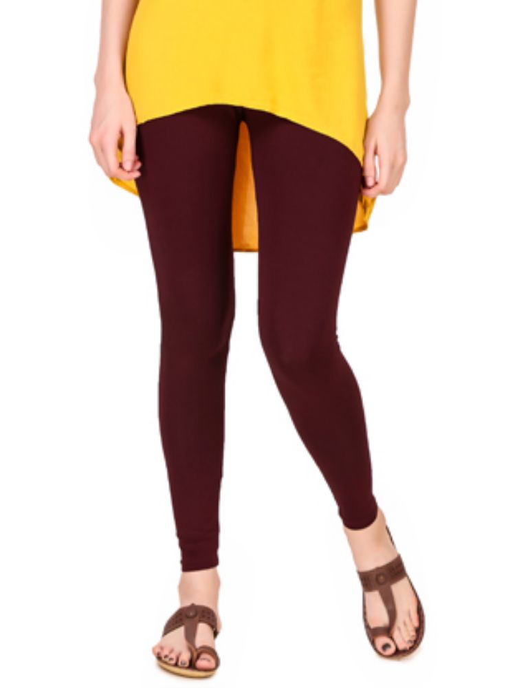 Picture of Frenchtrendz Cotton Spandex Choco Ankle Leggings