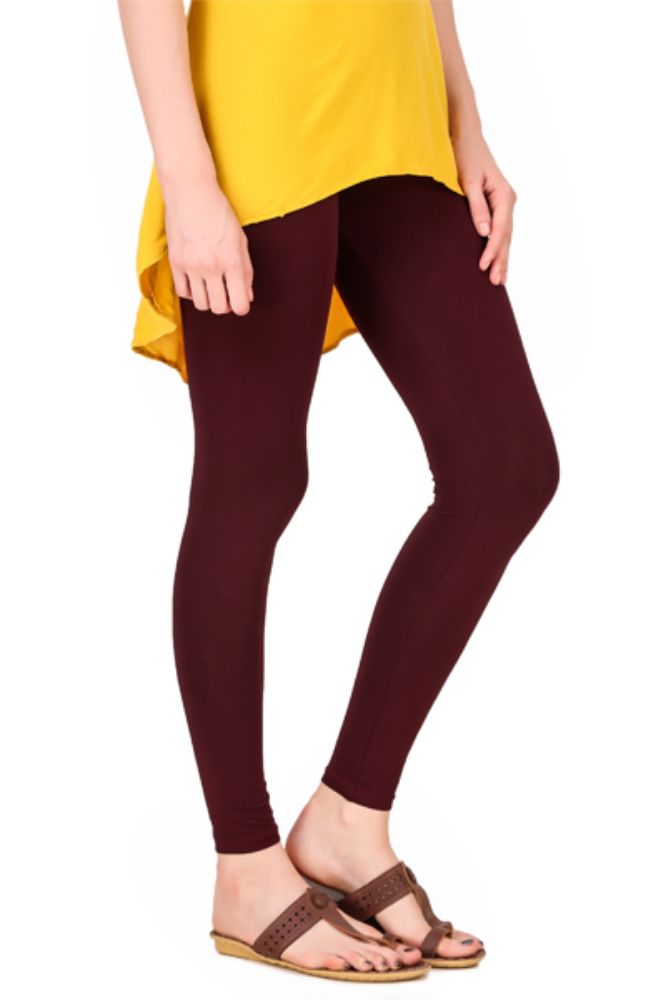 Picture of Frenchtrendz Cotton Spandex Choco Ankle Leggings