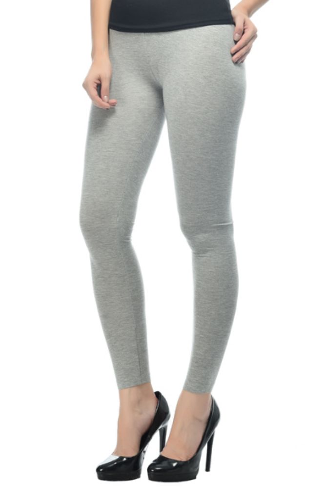 Picture of Frenchtrendz Viscose Spandex Grey Ankle Leggings