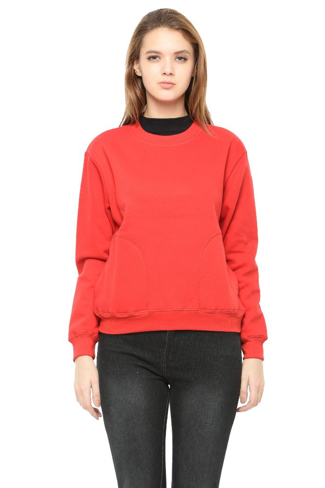 Picture of Frenchtrendz Cotton Fleece Red Sweatshirt