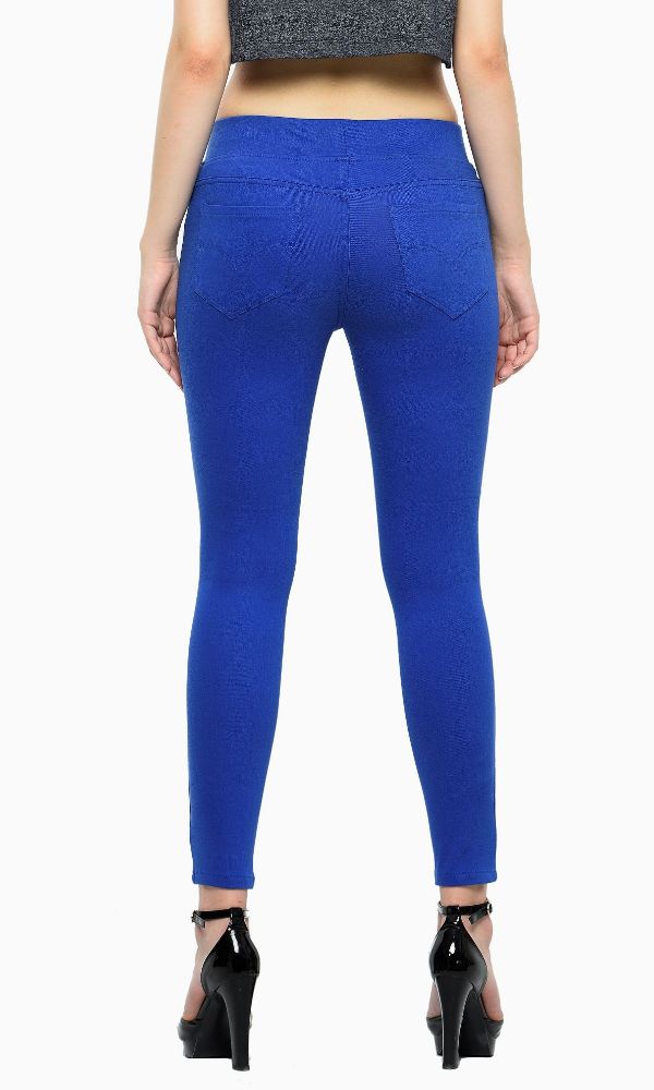 Picture of Frenchtrendz Cotton Viscose Spandex Royal Blue Jeggings