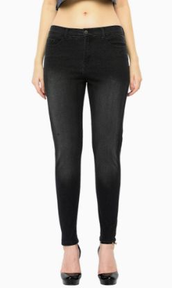 Picture of Frenchtrendz Cotton Viscose Spandex Black Jeans 