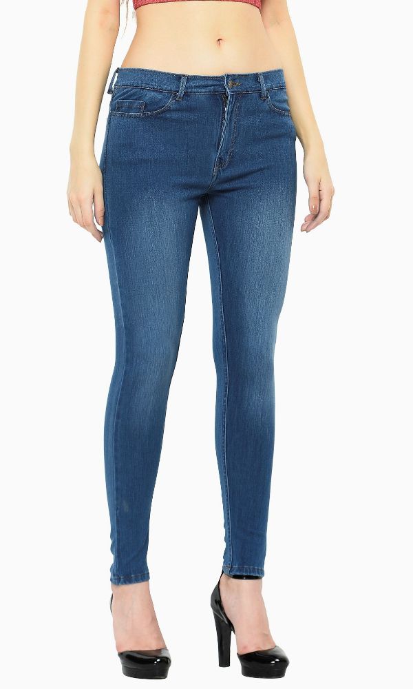 Picture of Frenchtrendz Cotton Viscose Spandex Blue Jeans 