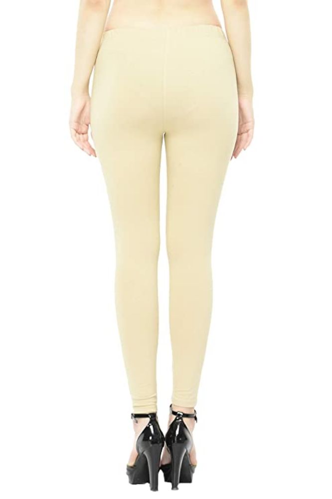Picture of Frenchtrendz Cotton Spandex Light Beige Ankle Leggings