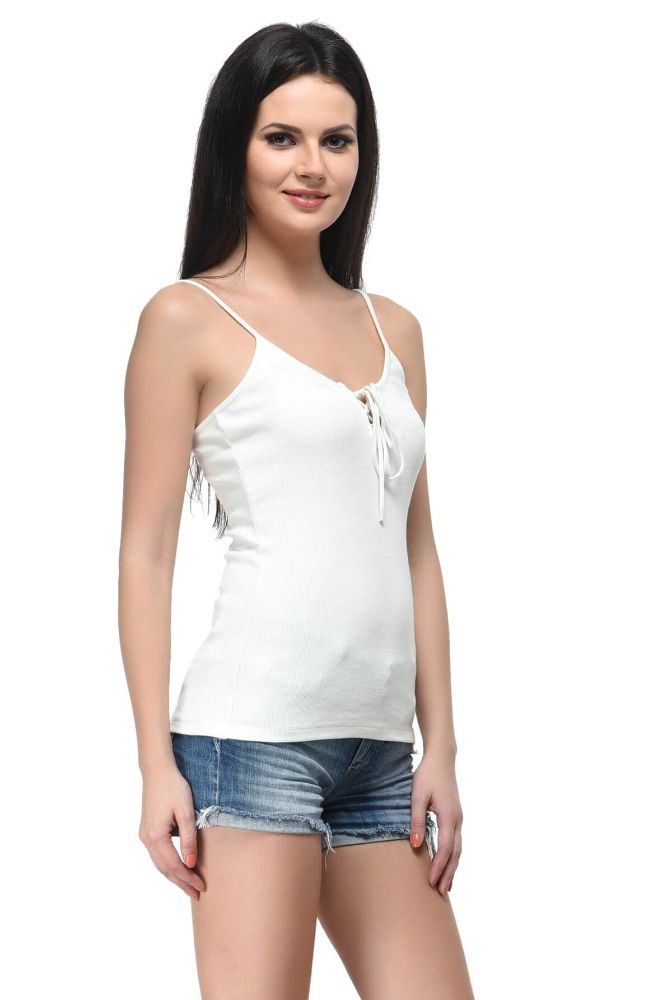 Picture of Frenchtrendz Rib Viscose Ivory Drawstring Camisole