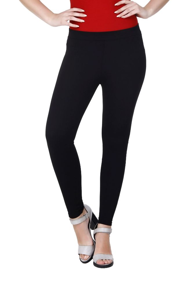 Picture of Frenchtrendz modal Poly Spandex Black Flat Belt Without Pocket Jegging