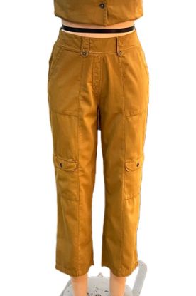 Picture of  Frenchtrendz Women's Tencel Mustard Cargo Pant