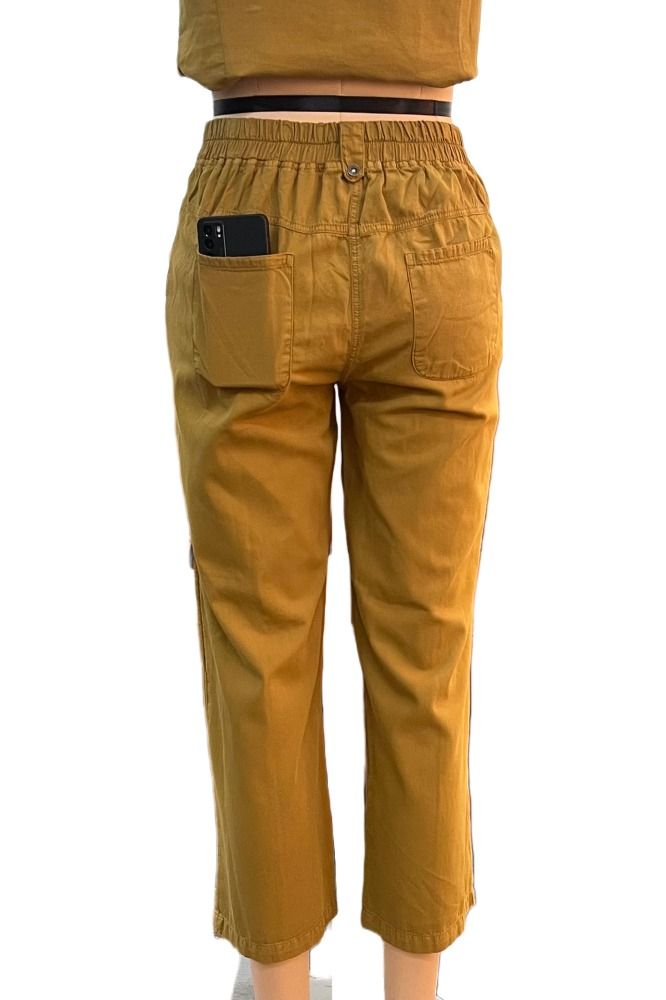 Picture of  Frenchtrendz Women's Tencel Mustard Cargo Pant