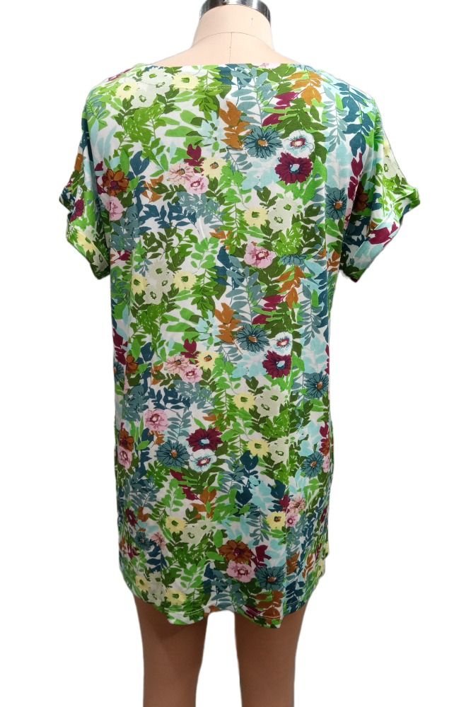 Picture of Frenchtrendz Women's Printed green Round Neck Dress