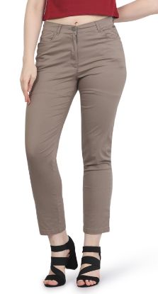 Picture of Frenchtrendz Women's Poplin Lycra Grey Pant