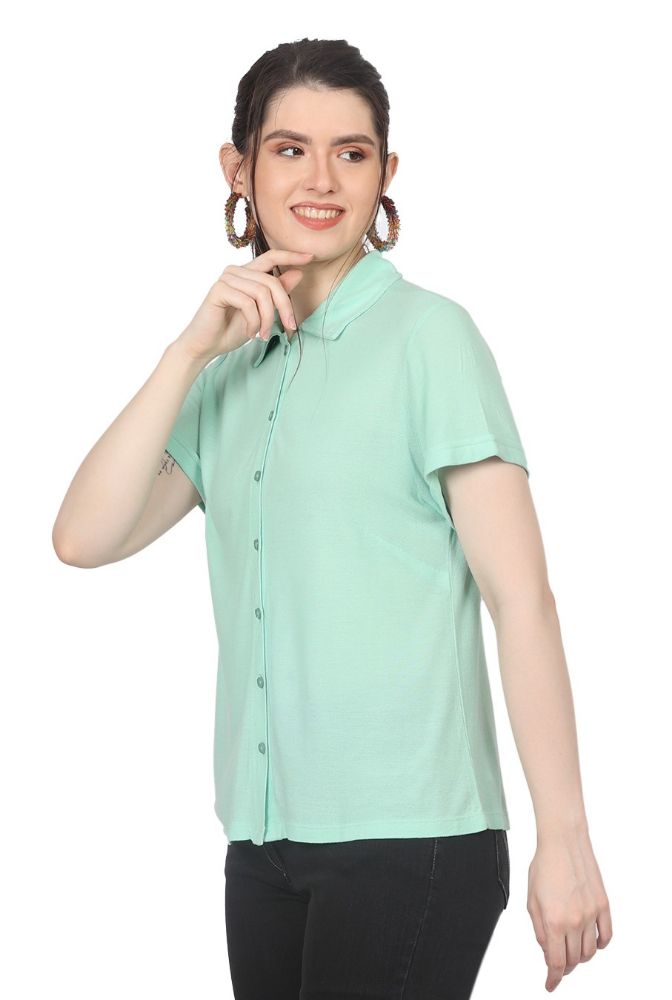 Picture of Frenchtrendz Women's Mint Viscose Crepe Shirt
