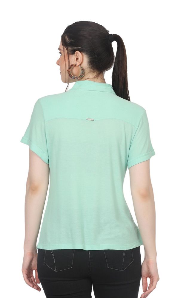 Picture of Frenchtrendz Women's Mint Viscose Crepe Shirt