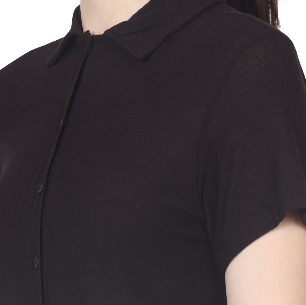 Picture of Frenchtrendz Women's Black viscose crepe shirt