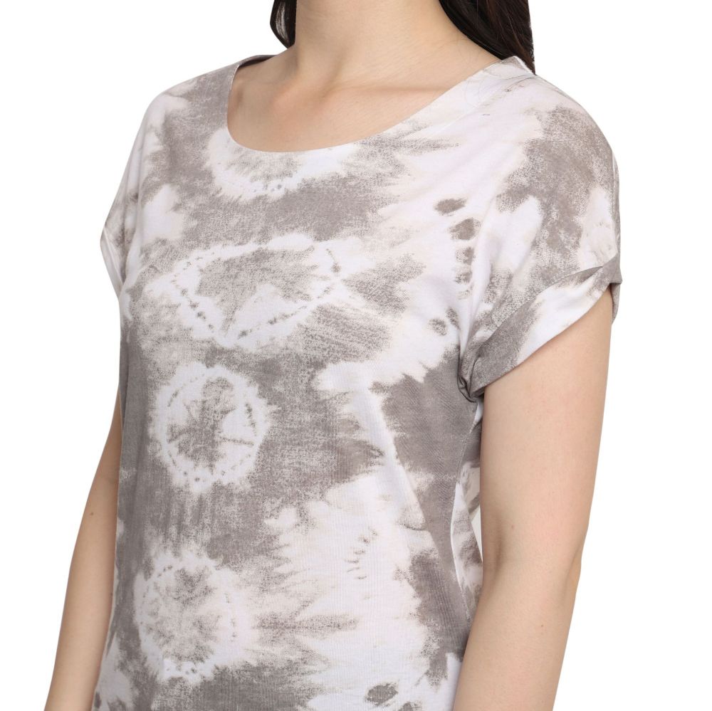 Picture of Frenchtrendz Women's Cotton Jersey Grey Sky Print Top